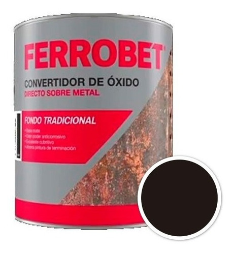 Convertidor De Oxido Ferrobet Negro 1 Lt Acabado Mate