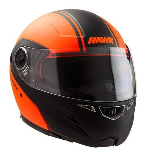 Casco Moto Hawk Rs5 Mate Fluo Naranja Mate Rebatible L