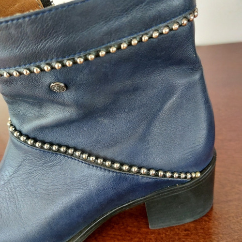 Botas De Cuero Azules 36. Impecables 