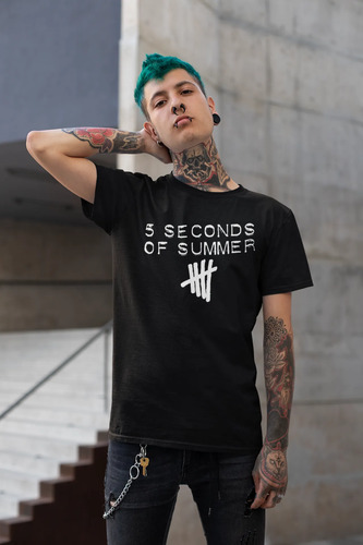 Playera Negra Unisex 5 Seconds Of Summer Sos Rock Indie