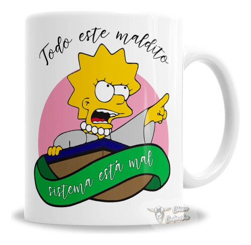 Taza De Cerámica Simpsons Lisa Maldito Sistema - En Caja