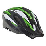 Capacete Bike Poker Out Mold Com Led Ref:09058 Cor Preto-verde Tamanho M