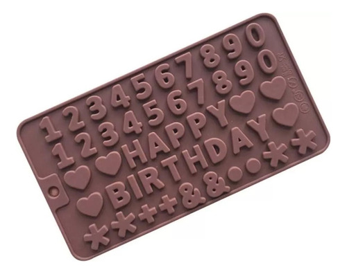 Happy Birthday Numeros Letras Simbolos Molde Silicona