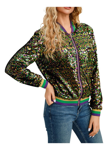 Chaqueta X Para Mujer Con Solapa Y Lentejuelas Y Borla
