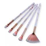 Set Brochas Varias Maquillaje Profesional Marmoleadas 5 Pzs