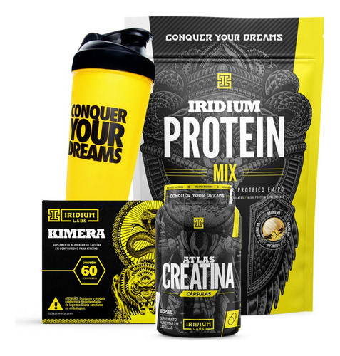 Kit Whey Protein Mix + Kimera + Atlas Creatina Cáps + Coq