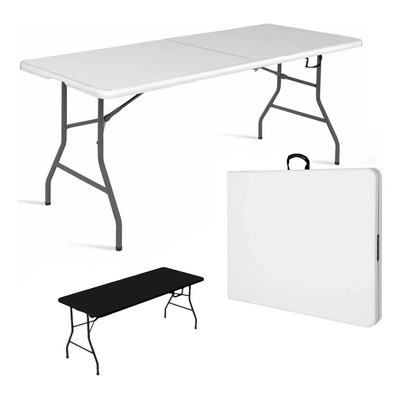 Cuory Mesa Plegable 1.80 Cm Exterior Jardin Tipo Portafolio Plástico Color Blanco Cuo-4726 | Meses sin interés
