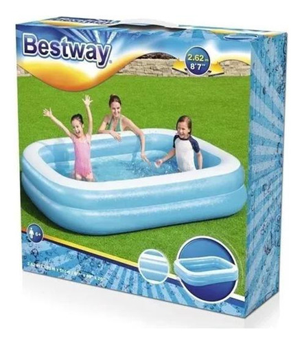 Piscina Inflável Retangular Pratica Bestway Familiar 778l