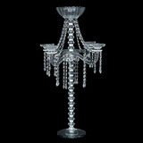 Candelabro De 5 Brazos Con Cuentas De Cristal Y Cuenco Gra