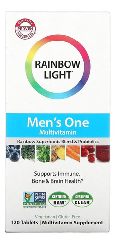 Rainbow Light One Multivitaminico Para Hombres 120 Tabs Sabor Sin Sabor