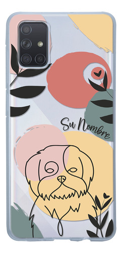 Funda Para Galaxy Mujer Perrito Shih Tzu Minimal Su Nombre