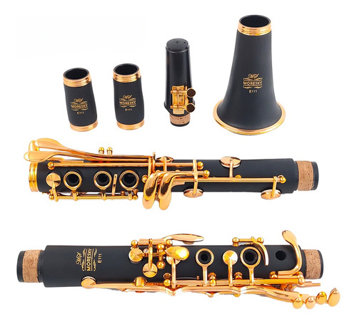 Clarinete En Si Bemol Lacado Dorado, 17 Teclas Sib Klarnet,