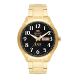 Relógio Masculino Dourado Orient Automático Data Original+nf