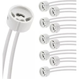 Pack X 10 Zocalo Gu10 Para Reemplazo Dicroica Led Con Cable