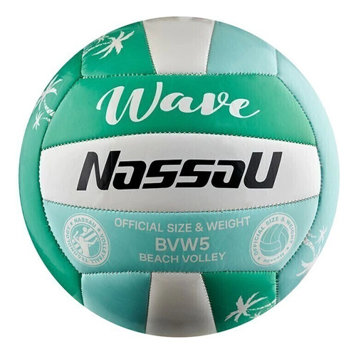 Pelota Nassau Beach Voley Wave Numero 5 Cosida Maquina Color Verde