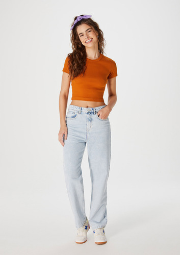 Calça Jeans Feminina Reta Cintura Alta Hering