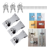 3pcs Cerradura Seguridad Puerta Principal Cajón 2.5 Pulgadas