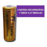 Bateria18650 Recarreg Li-ion 8800mh 4.2v Lanterna Tática Led