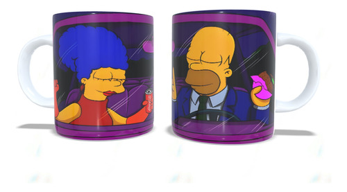 Taza Homero Simpson En Pareja Día De San Valentín (pack)