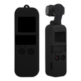 Capa Case Em Silicone Preto + Cordão Para Dji Osmo Pocket...