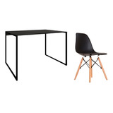 Mesa Escrivaninha 90cm Home Office Estudo + Cadeira Eames