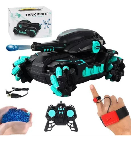 Tanque Rc 4wd Con Lanzador De Balas Batería Y Control Niños