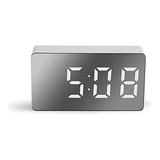 Reloj Despertador Led Con Espejo, Digital Calendario Snooze,