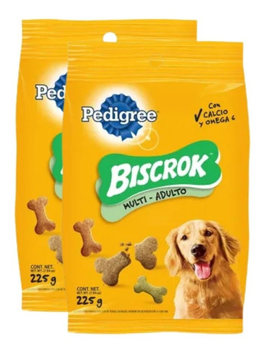 2 Bolsas Premios Biscuit Pedigree Para Perro Adulto 225 Gr