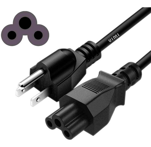 Cable De Corriente Trifasico Para Laptop ( Trebol ) 1.50 M