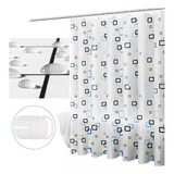 Cortina Ducha Baño Tela Peva Larga 180cm Impermea Lavable