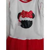 Vestido Infantil Minnie  Bordado- Navidad - Usado Impecable 