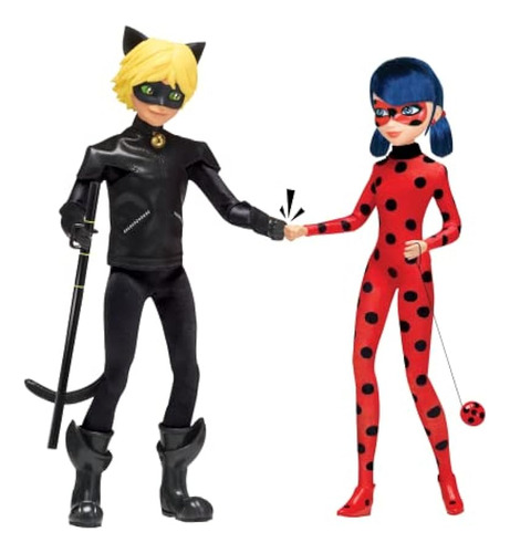 Figuras D Acción Ladybug Y Cat Noir Juguete Bandai México ;o