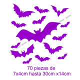 70 Murciélagos Adorno Decoración En Vinil Para Halloween