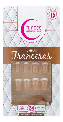 Unhas Postiças Francesa Salmao U3007 Fhaces