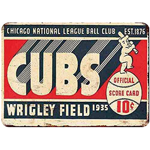 Diseño   Retro De Letrero De Metal De Cubs Decoración...