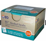 Bd Álcool Swabs Com 100 Sachês Para Assepsia Com Álcool 70%