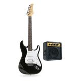 Guitarra Eléctrica Femmto Stratocaster Con Amplificador Color Negro/azul Material Del Diapasón Mdf Orientación De La Mano Diestro