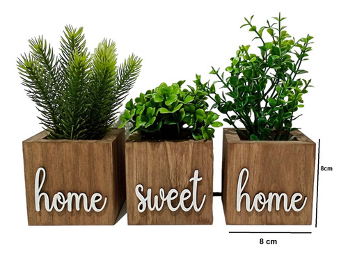 Vasinho Decorativo Com Planta Artificial Frases Decoração Cor Branco