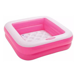 Piscina Inflável Quadrada Intex 57100 De 85cm X 85cm X 23cm 57l Rosa E Branca