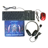 Kit Gamer 4 En 1 Diadema Microfono +mousepad +teclado +mouse