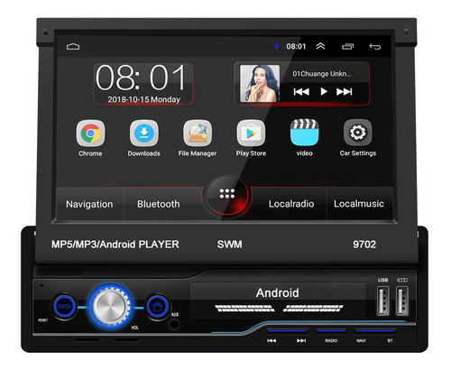 7 Pulgadas Android Coche Estéreo Gps Retráctil Solo Din