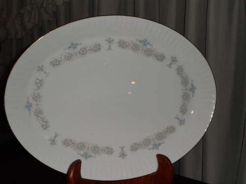 475- Plato Fuente Ovalada Porcelana Tsuji 28 X 37 Cm 