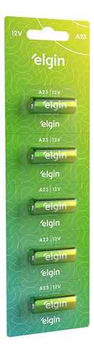 5 Pilha 23a 12v Mini A23 Elgin Controle Portão Ppa Peccinin