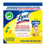 Lysol Toallitas Desinfectates 5 Piezas De 72 Unidades.