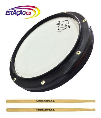 Pad De Estudo P/ Percussão Luen -  Pele Coated 8'' + Baqueta