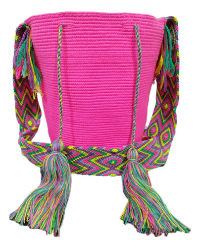 Mochilas Wayuu Originales  Unicolor Bolsos Tejidas A Mano. 