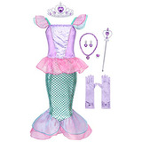 Little Girls Sirena Dress Up Outfits Party Cosplay Prin...