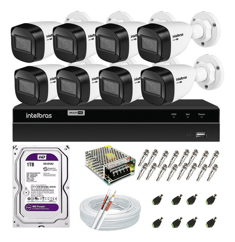 Kit 8 Câmeras Intelbras Hdcvi 1130 E Dvr 8 Canais C/ Hd 1tb