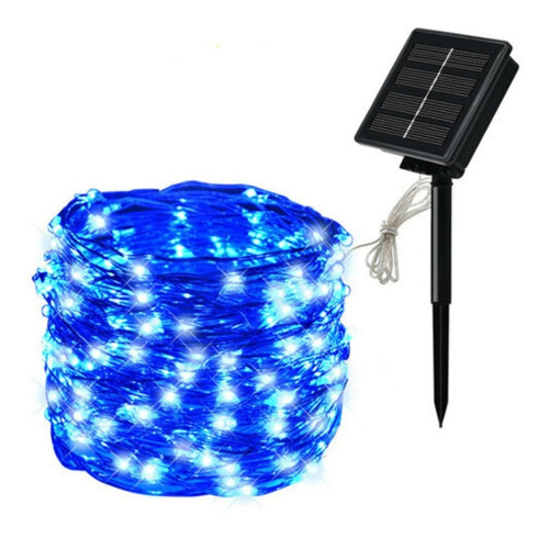 Cordão Fio De Luz 200 Leds 20m 8 Funções Solar 