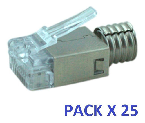 Ficha Plug Macho Rj45  Categoria 6 Amp Pack X 25 Unidades